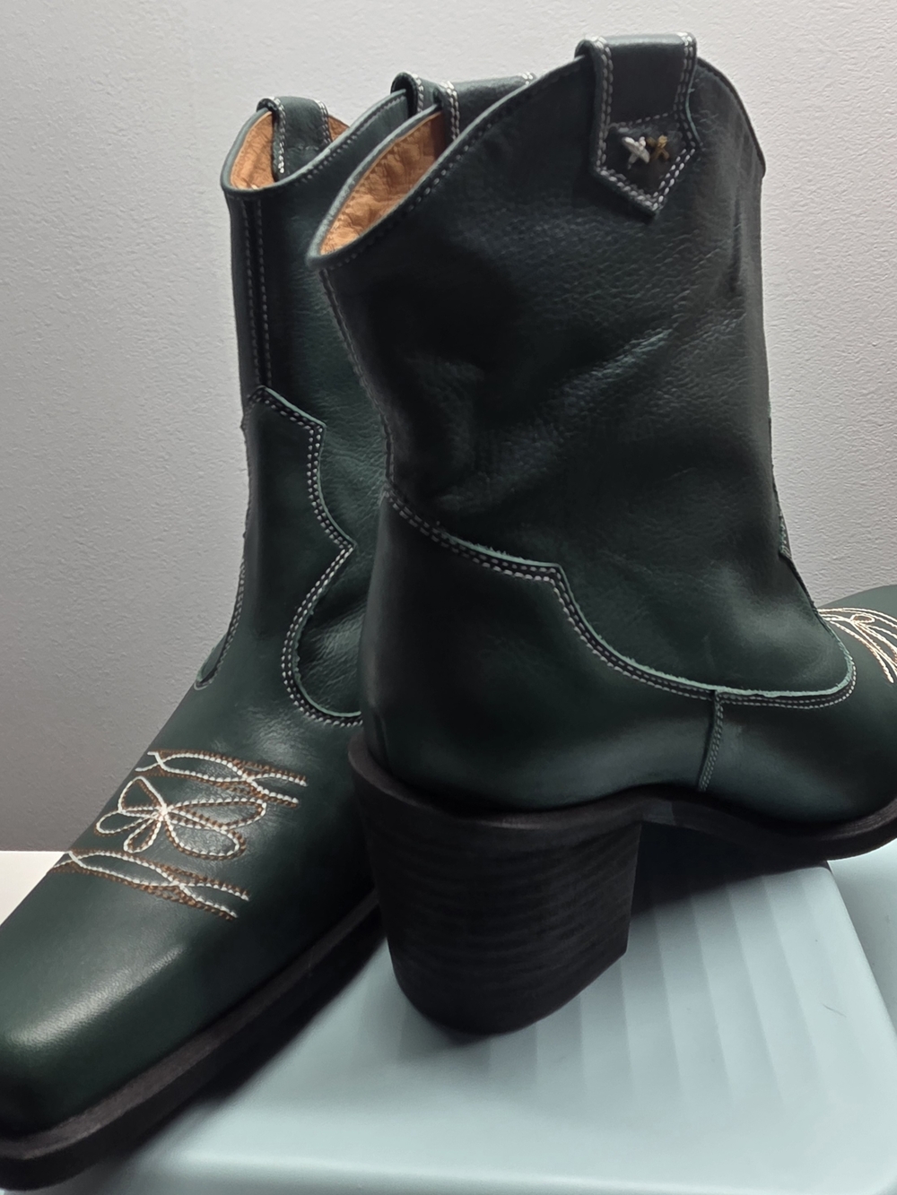 Free People Tan Leather Heeled Boots - Picture 3 of 6